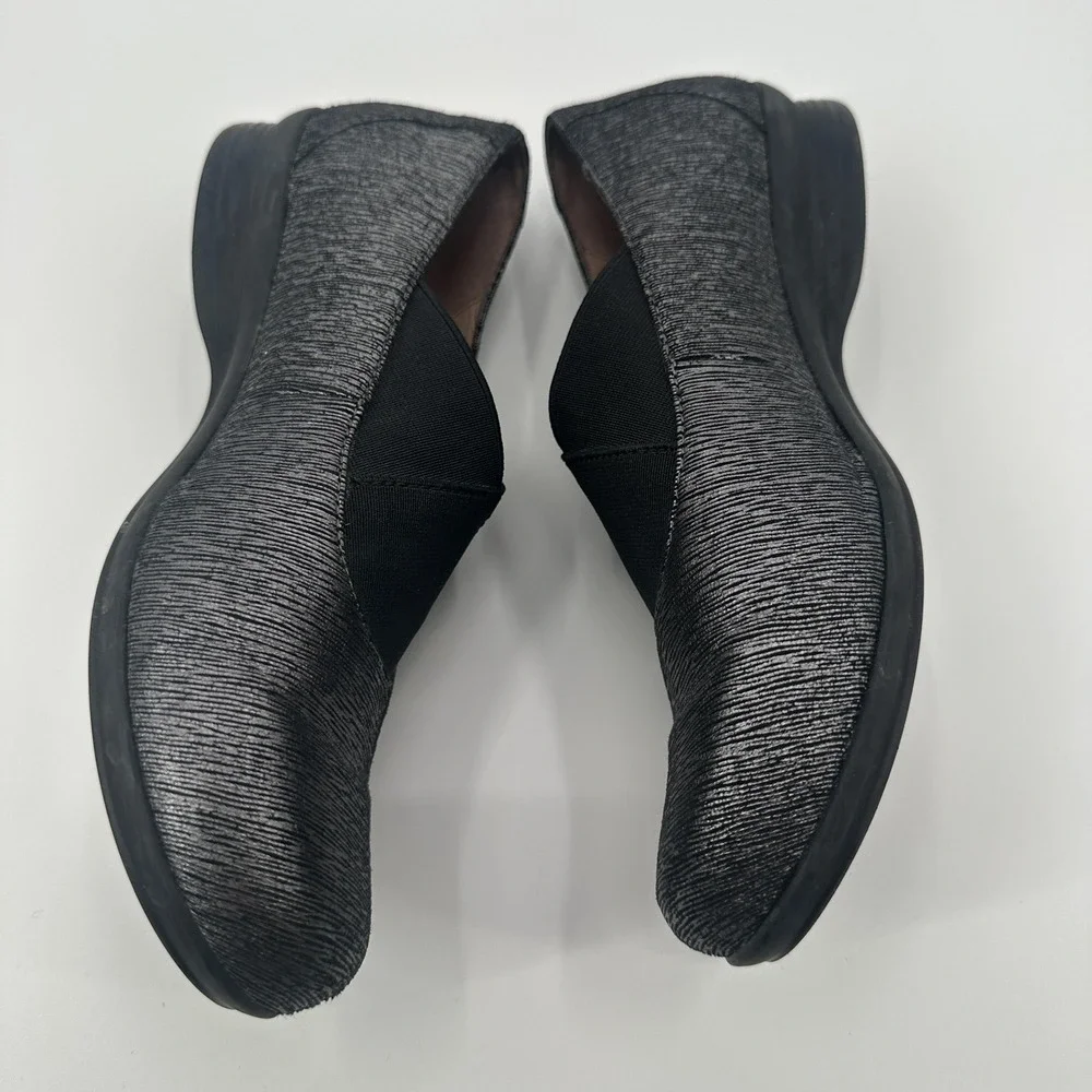 Dansko Shoes Womens Size 7.5-8 Black Metallic Slip On Flats Leather‎ 6702970297